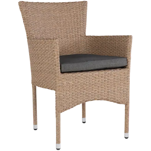 Toscana stabelbar kurvestol stål/PE rattan natur