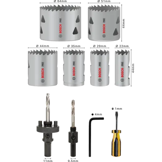 Bosch ST Multi Bimetal hulsavsæt 12 dele 22-64 mm