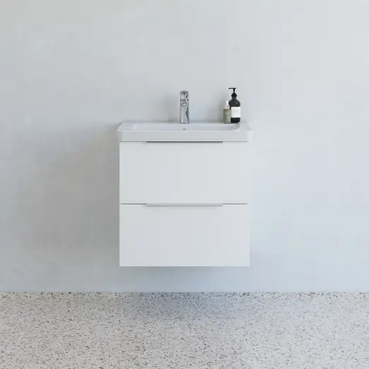 Scanbad Multo badmøbel m/Lazuli vask, 2 skuffer højglans hvid