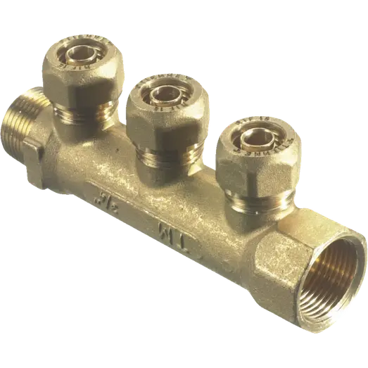 Fordelerrør til PEX gulvvarmeslange 3/4" 3x20 mm.