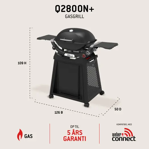 Weber® Q2800N+ gasgrill inkl. vogn