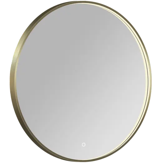 Milobad CL066 LED spejl Ø90 med messing ramme