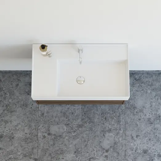 Scanbad badmøbel m/Asyre vask/højre brun eg