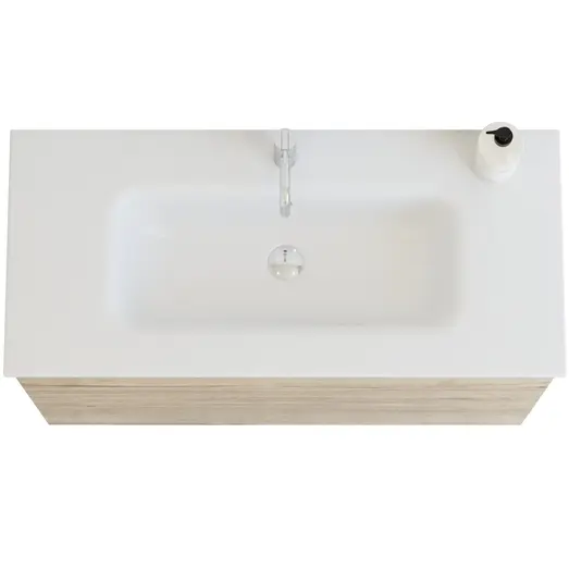 Scanbad Delta vaskeskab m/Dewy håndvask 100cm natur eg