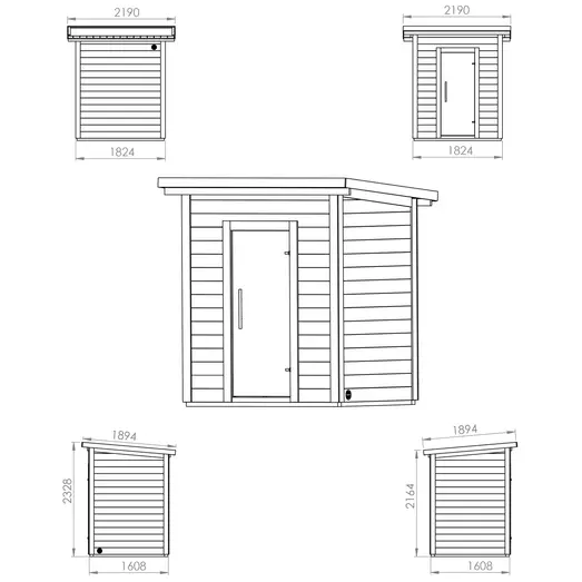 Brico DIY sauna 3-4 personer uden ovn