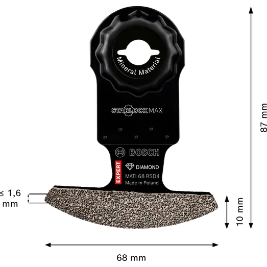 Bosch EXPERT MATI 68 RSD4 Corner Blade, 68x10 mm 