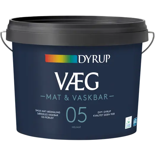 Dyrup vægmaling mat og vaskbar 5 hvid