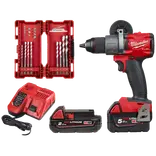 Milwaukee DAV-FDP2-522X 18V slagboremaskine m/batterier/lader og borsæt