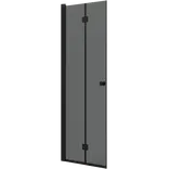 Scanbad foldedør 79x200cm sort/røgfarvet glas