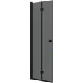 Scanbad foldedør 79x200cm sort/røgfarvet glas