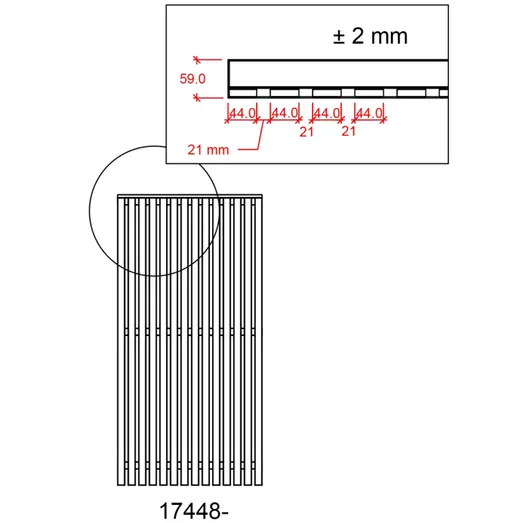 Plus Sendai hegn 90x180 cm sort