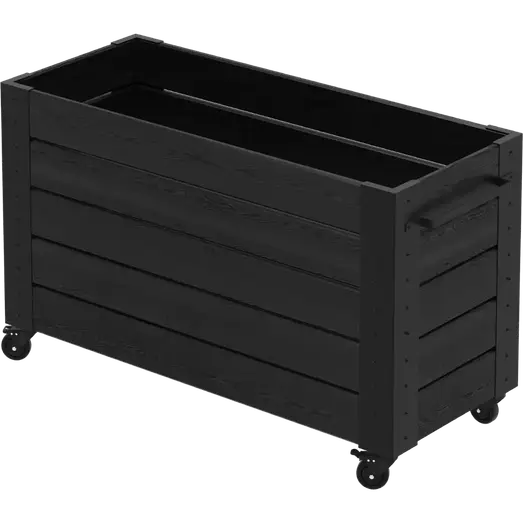 PLUS Cubic blomsterkasse m/hjul 120×50×73 cm sort