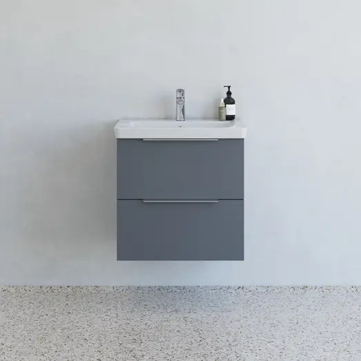 Scanbad Multo badmøbel m/Lazuli vask, 2 skuffer grå mat
