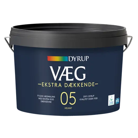 Dyrup Væg 05 vægmaling ekstra dækkende hvid 4,5 L