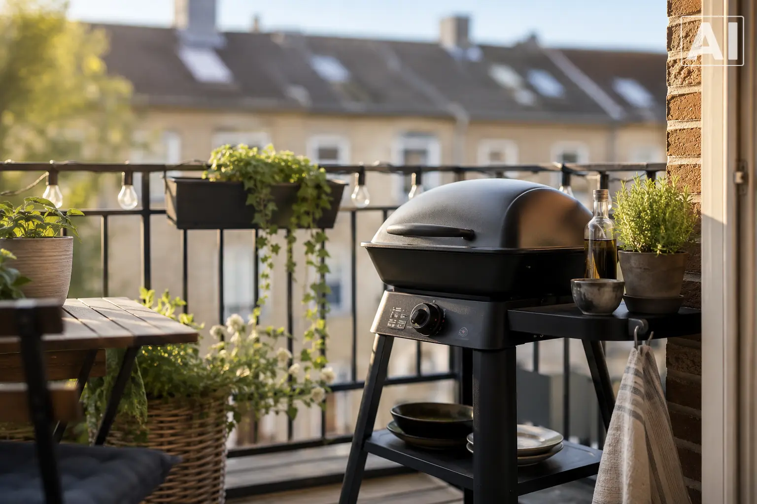 gasgrill på altan