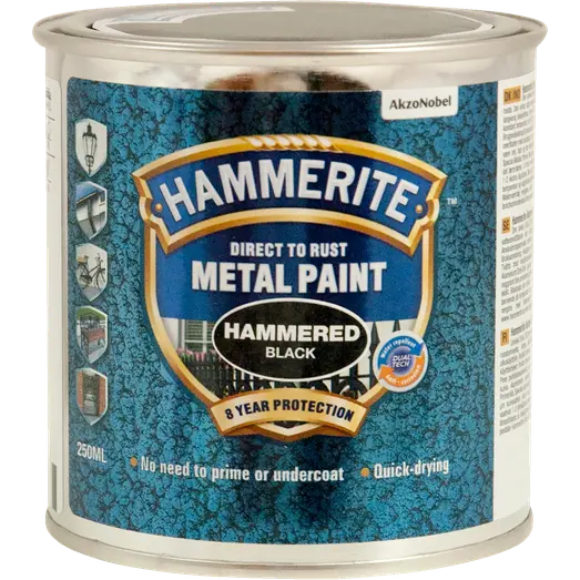 Hammerite effekt metalmaling sort