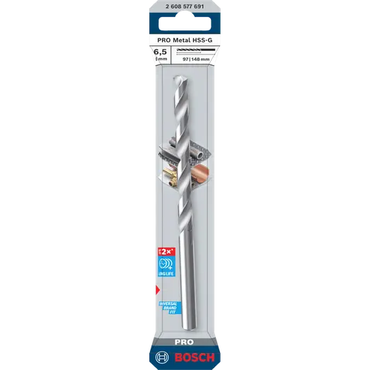Bosch PRO Metal HSS-G-spiralbor, 6,5x97x148 mm