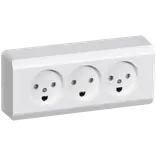 LK stikkontakt OPUS 66 udvendig triple hvid