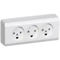 LK stikkontakt OPUS 66 udvendig triple hvid