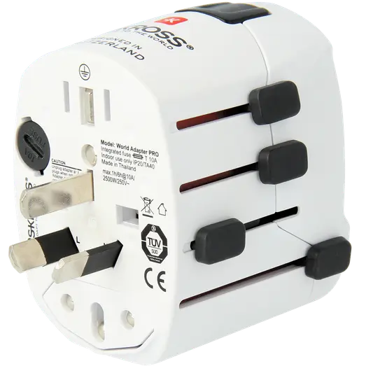 Verdensadapter Pro 6,3A hvid