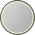 Hasle spejl, Ø80 cm LED sort ramme 80x3,5x80 cm