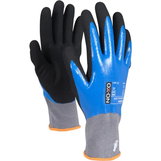 OX-ON Flexible Supreme 1604 vandtæt handske grå/blå/sort