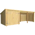 Plus Nordic Multi havehus 14 m² 3 moduler med dobbeltdør og åben front