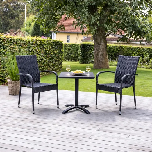 Anholt/Nordsø cafesæt m/bord og to stole sort