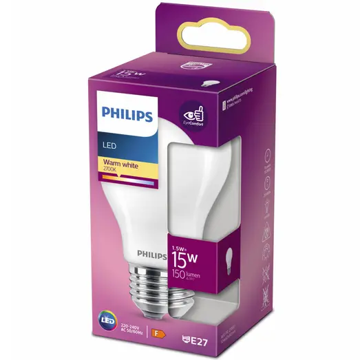 Philips Standard LED pære E27 15W 1 pack