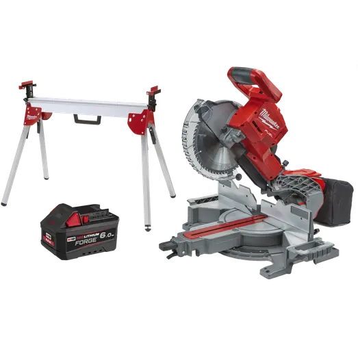 Milwaukee M18™ FMS254-0 Fuel™ kap-/geringssav m/6,0 Ah batteri og arbejdsbord