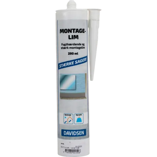 Davidsen montagelim  tube hvid 290 ml