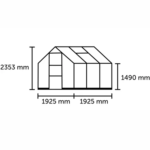 Halls ICON 6 3,7 m² sort m/4 mm polycarbonat og fundament