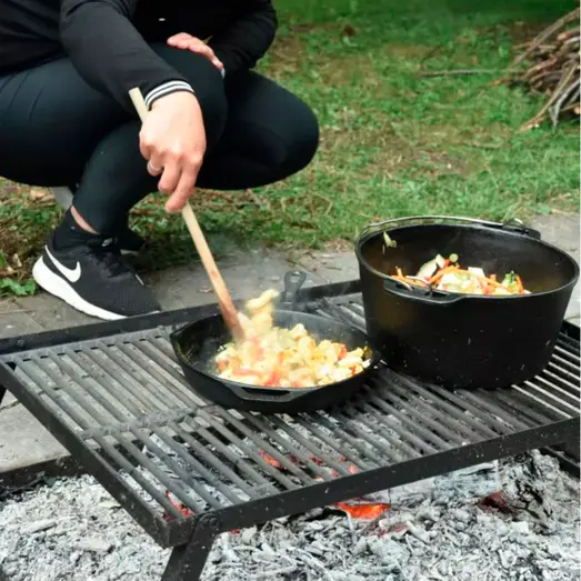 Bon-fire støbejernssæt i trækasse