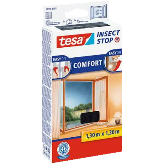 Tesa®Insect Stop Insektnet Comfort t/vinduer 1,3x1,3 m sort