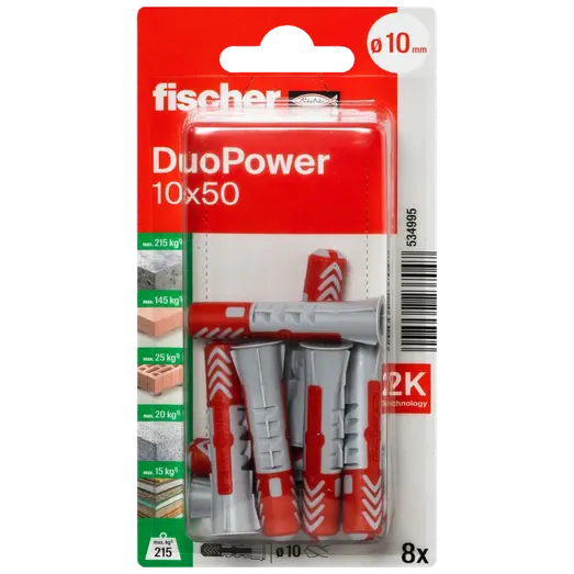 Fischer DuoPower universaldybel 10x50 mm 8 stk
