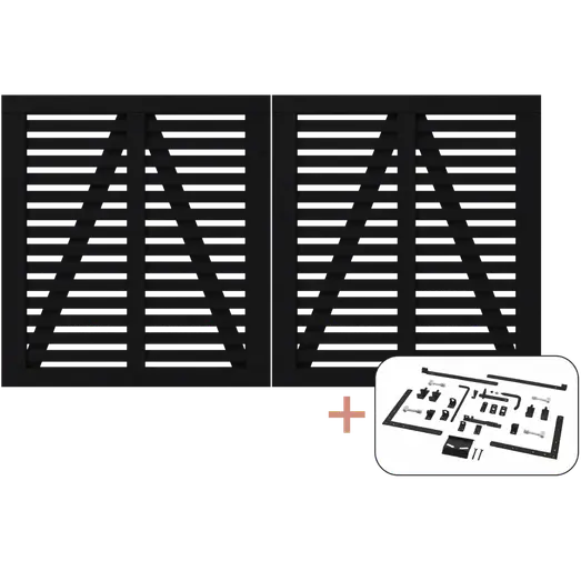 PLUS Harmoni dobbeltlåge 200×107 cm sort inkl. sort beslag