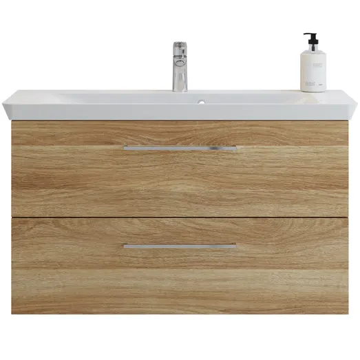 Scanbad vaskeskab m/marbelle vask 100cm varm eg
