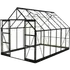 Halls ICON 8 9,7 m² sort m/3 mm delt glas og fundament