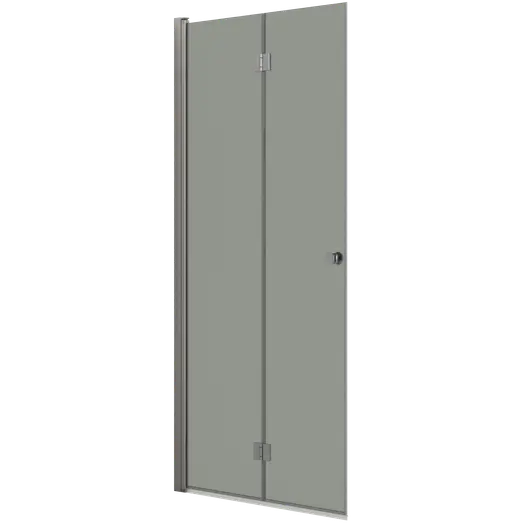 Scanbad foldedør 99x200cm børstet satin/isglas