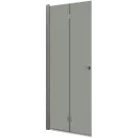 Scanbad foldedør 99x200cm børstet satin/isglas