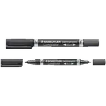 Staedtler permanent marker sort duo fin/mellem