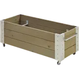 Cubic Blomsterkasse med hjul 120x50 cm gråbrun