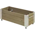 Cubic Blomsterkasse med hjul 120x50 cm gråbrun