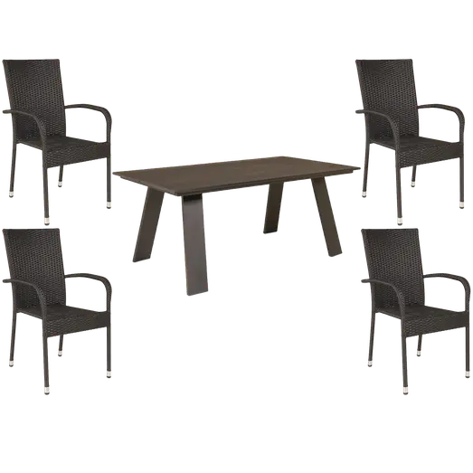 Anholt havemøbelsæt med 4 Nordsø stole 