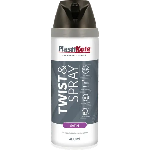 Plasti-Kote twist spraymaling 400 ml satin sort