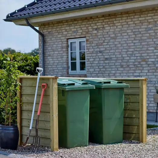 PLUS Renovationsskjul Klink Profil trykimprægneret m/træstolper til nedgravning